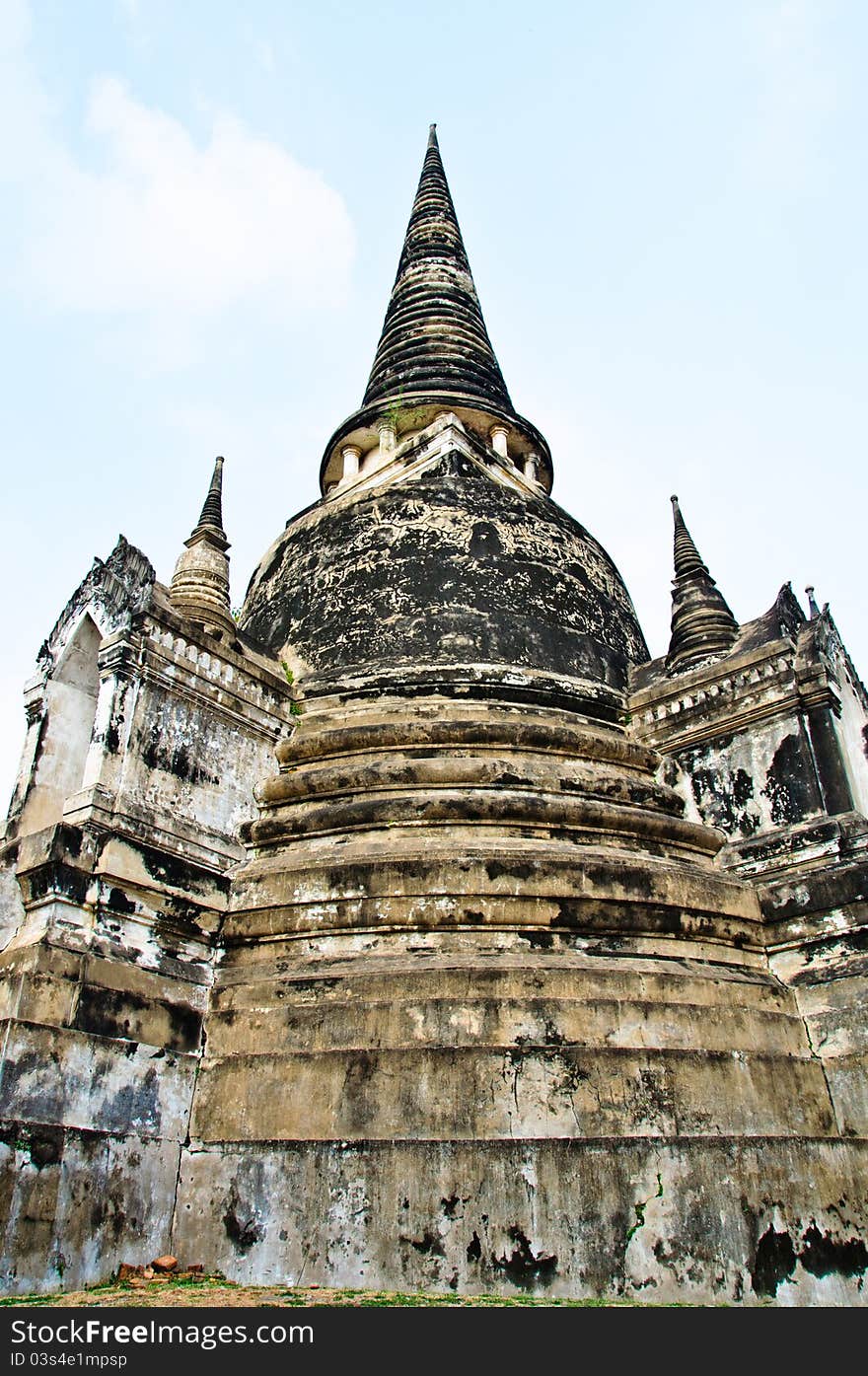 Side view pagoda of WAT PHRASRI SANPHET in Ayutthaya,Thailand. Side view pagoda of WAT PHRASRI SANPHET in Ayutthaya,Thailand