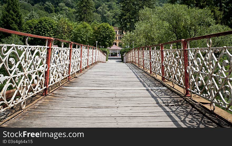 Rickety footbridge