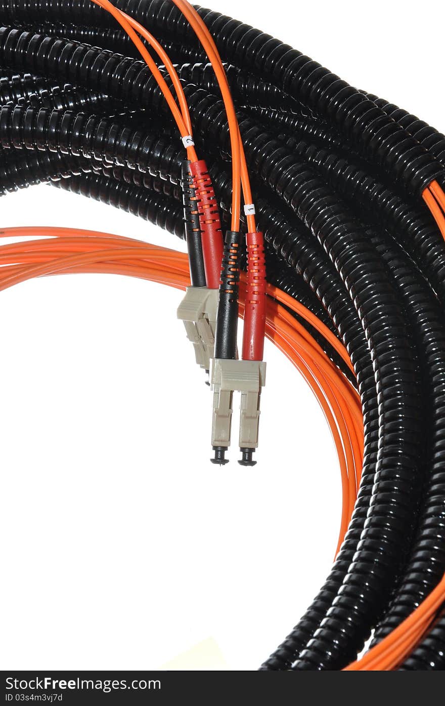 optical patch cord in the protective pipe