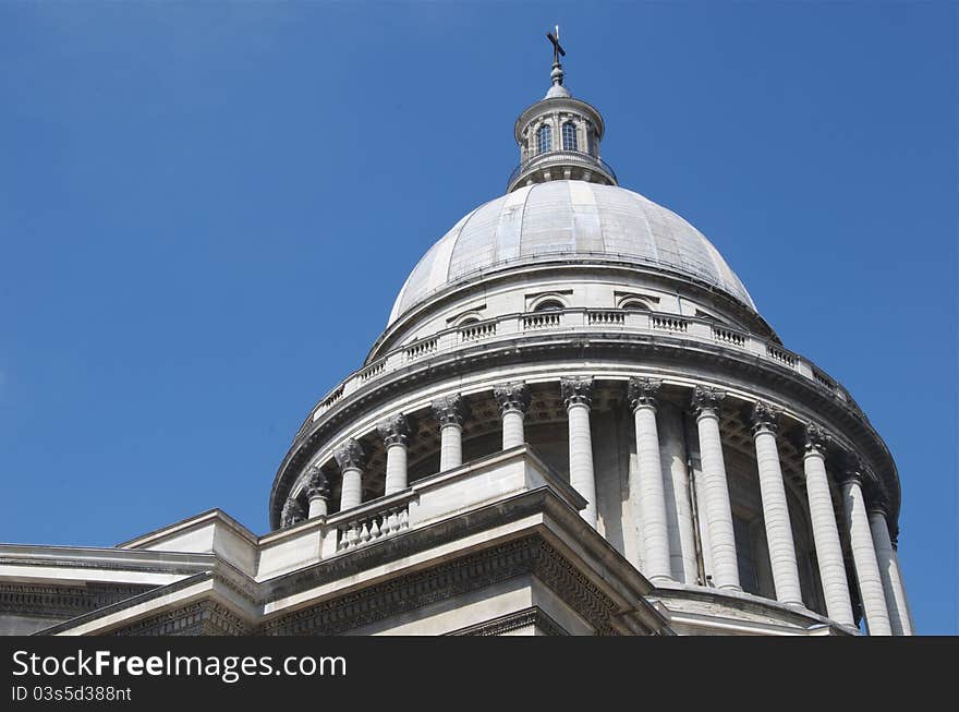 The dome of the Pantheon in Paris. The dome of the Pantheon in Paris