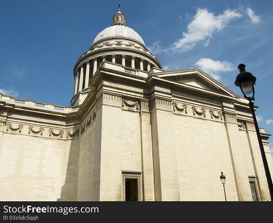 A view of the Pantheon in Paris. A view of the Pantheon in Paris