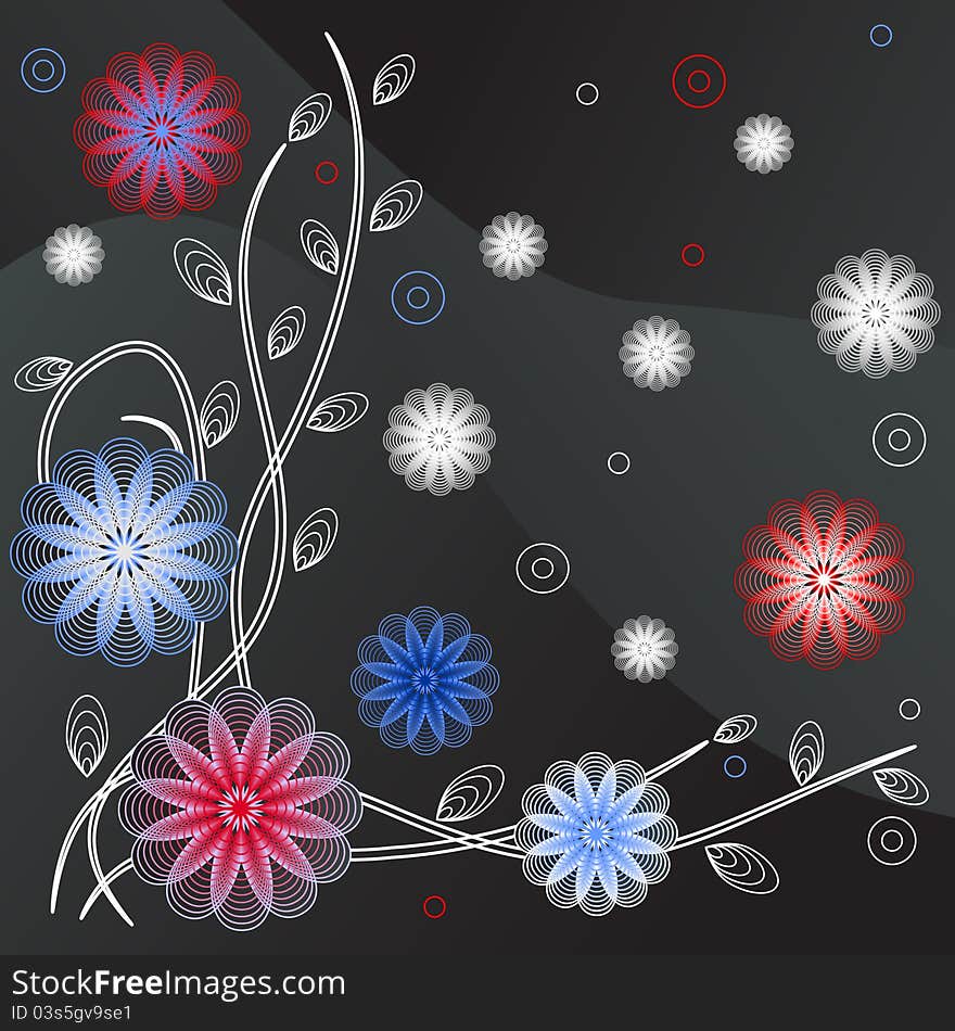 Lace floral background. Vector illustration.