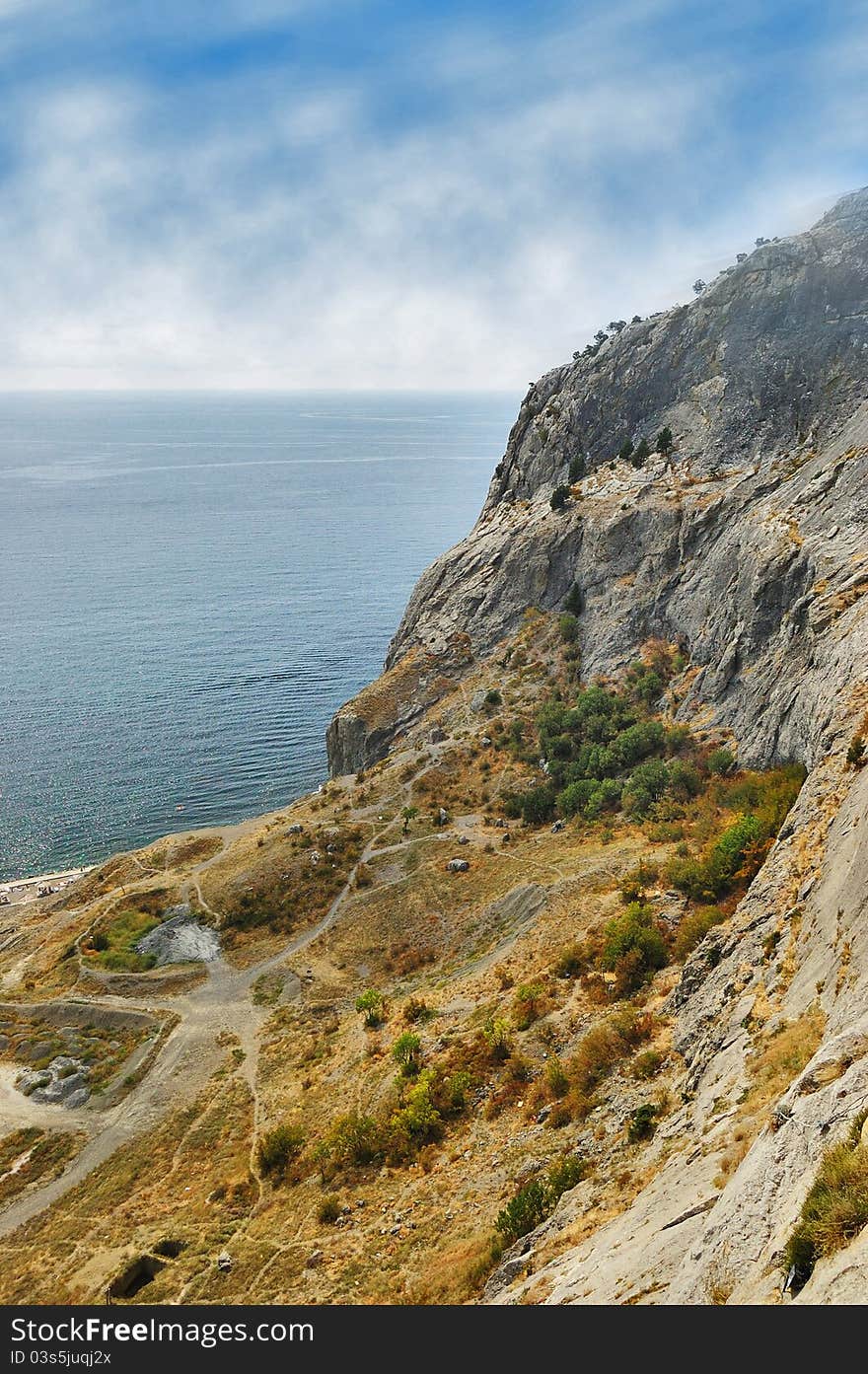 Sea Shore And Mountains