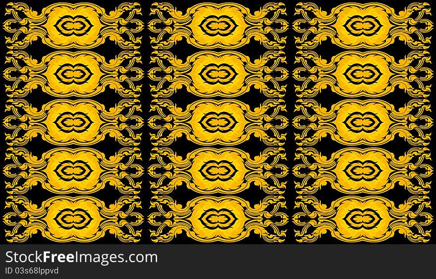 New thai art pattern style on black