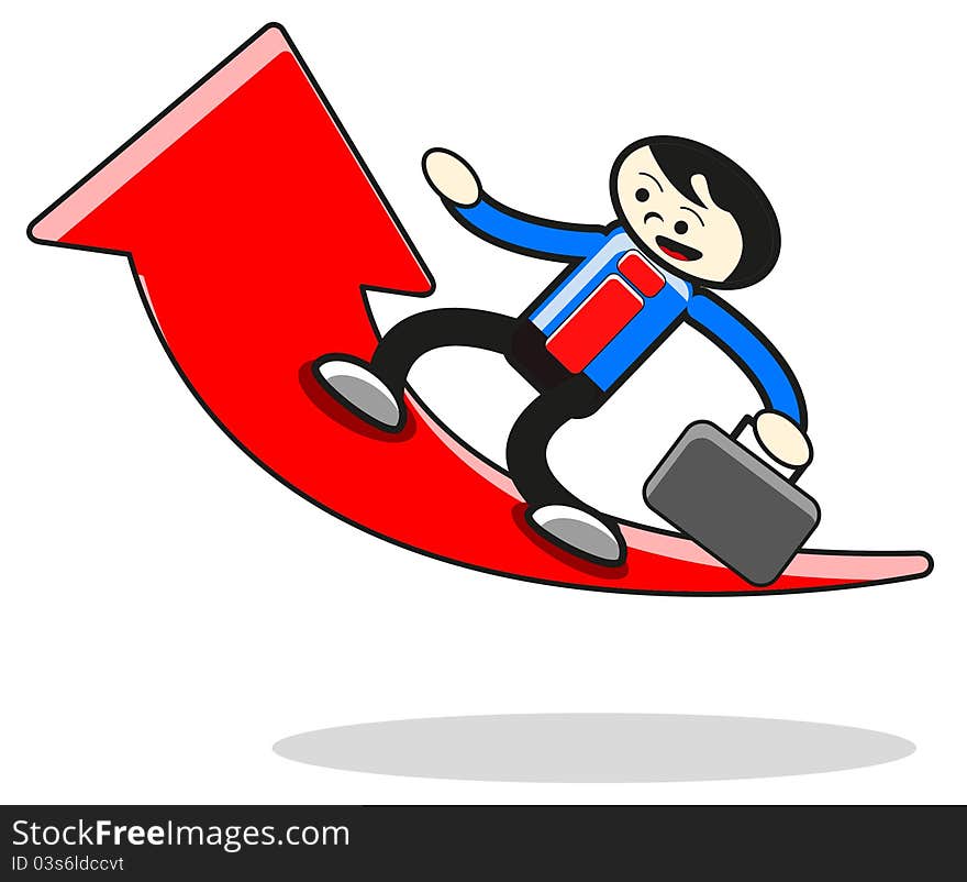 Illustration of success businessman created by vector