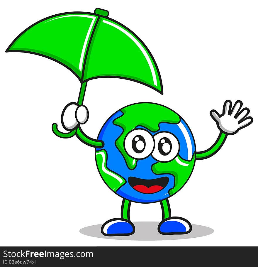 Illustration of umbrella earth created by vector