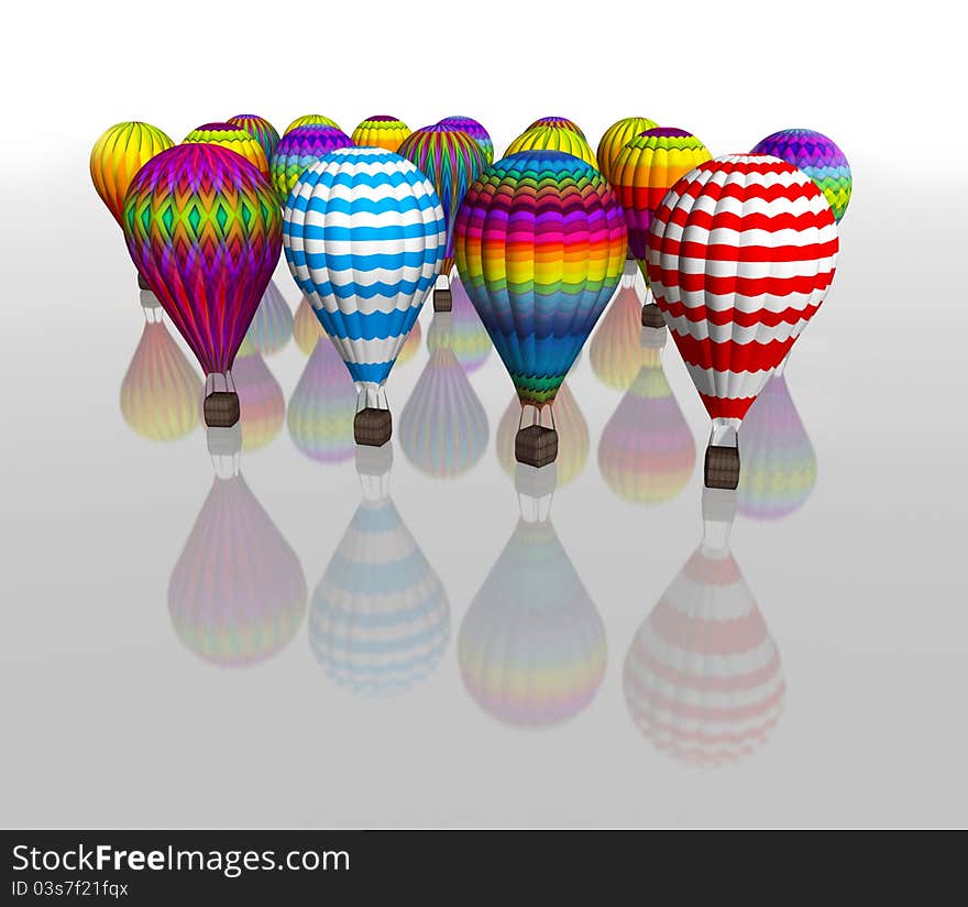 Hot Air Balloons - 3D Render by me