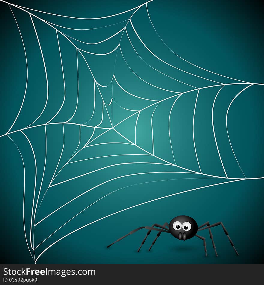 Vector picture with spider net