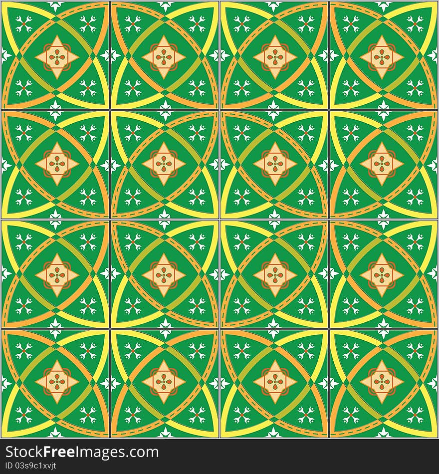 Seamless ceramic  tile background vector illustration. Seamless ceramic  tile background vector illustration