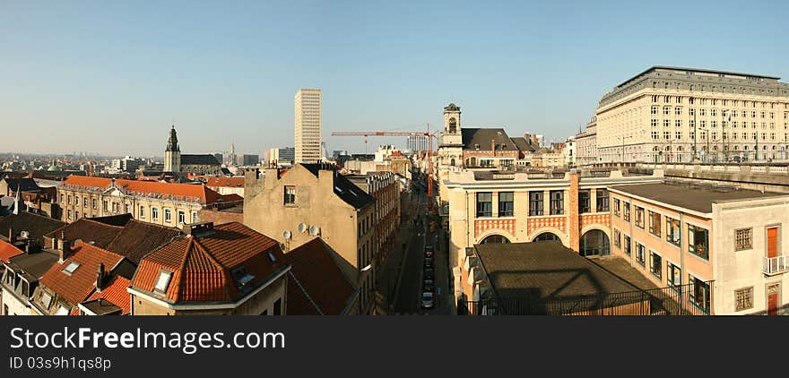 Panoramic view of Brussels, Belgium. Panoramic view of Brussels, Belgium.