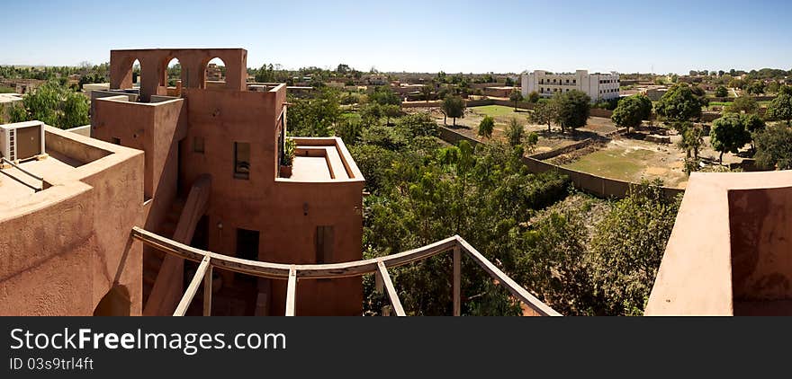 Panoramic view of Moroccan architecture