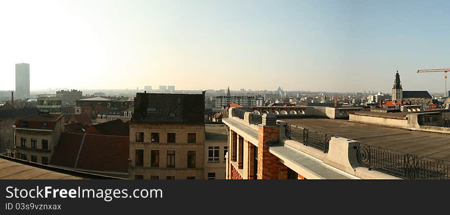 Architecture and panoramic view in Brussels. Architecture and panoramic view in Brussels