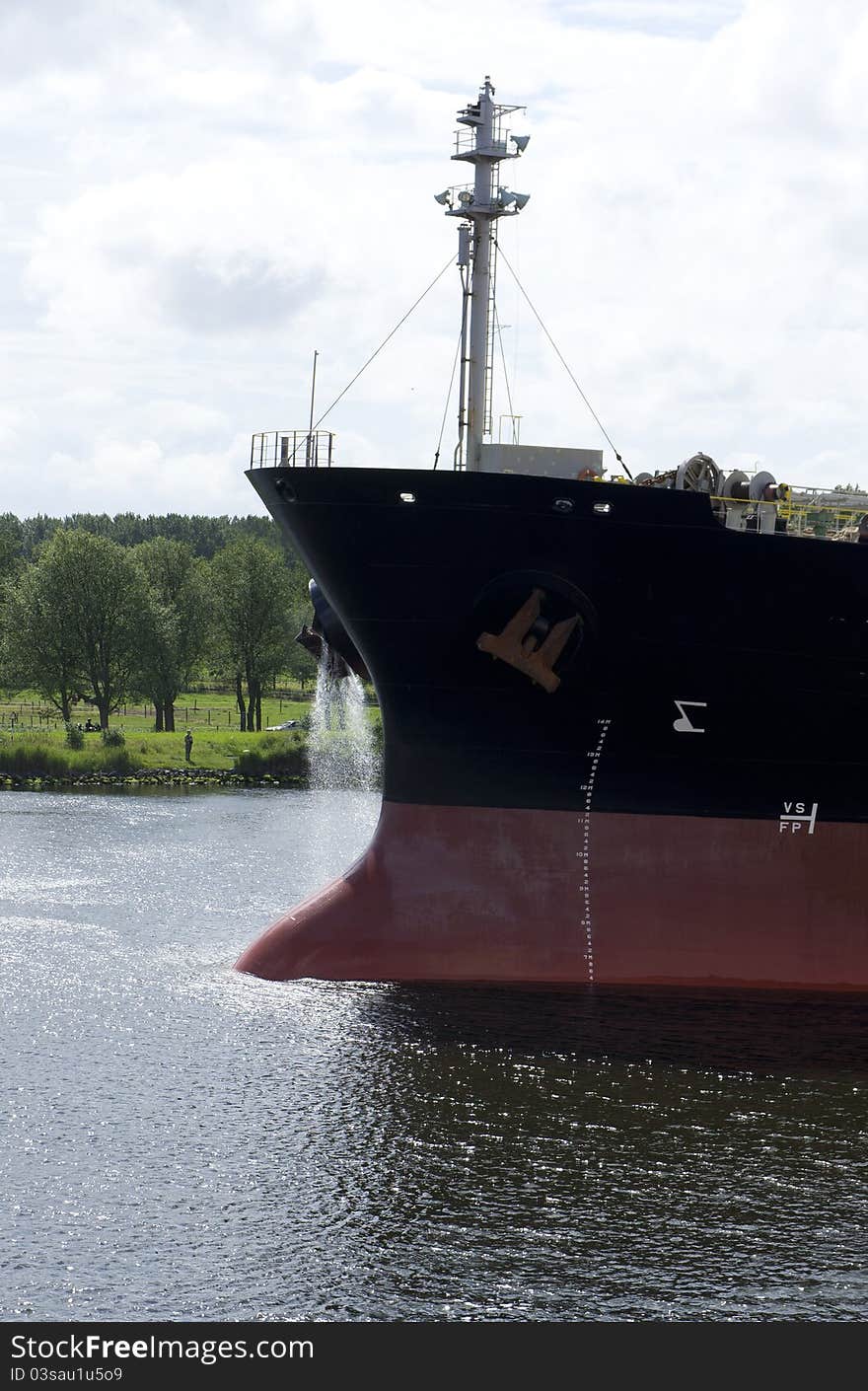 Detail of cargo ship in the port