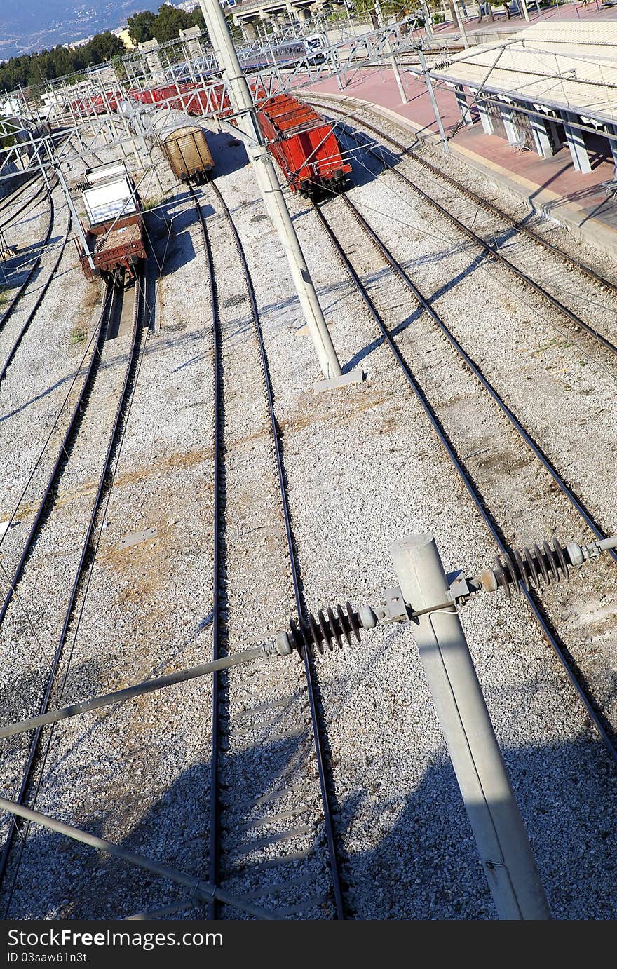 Old and rusty railways perspective shot