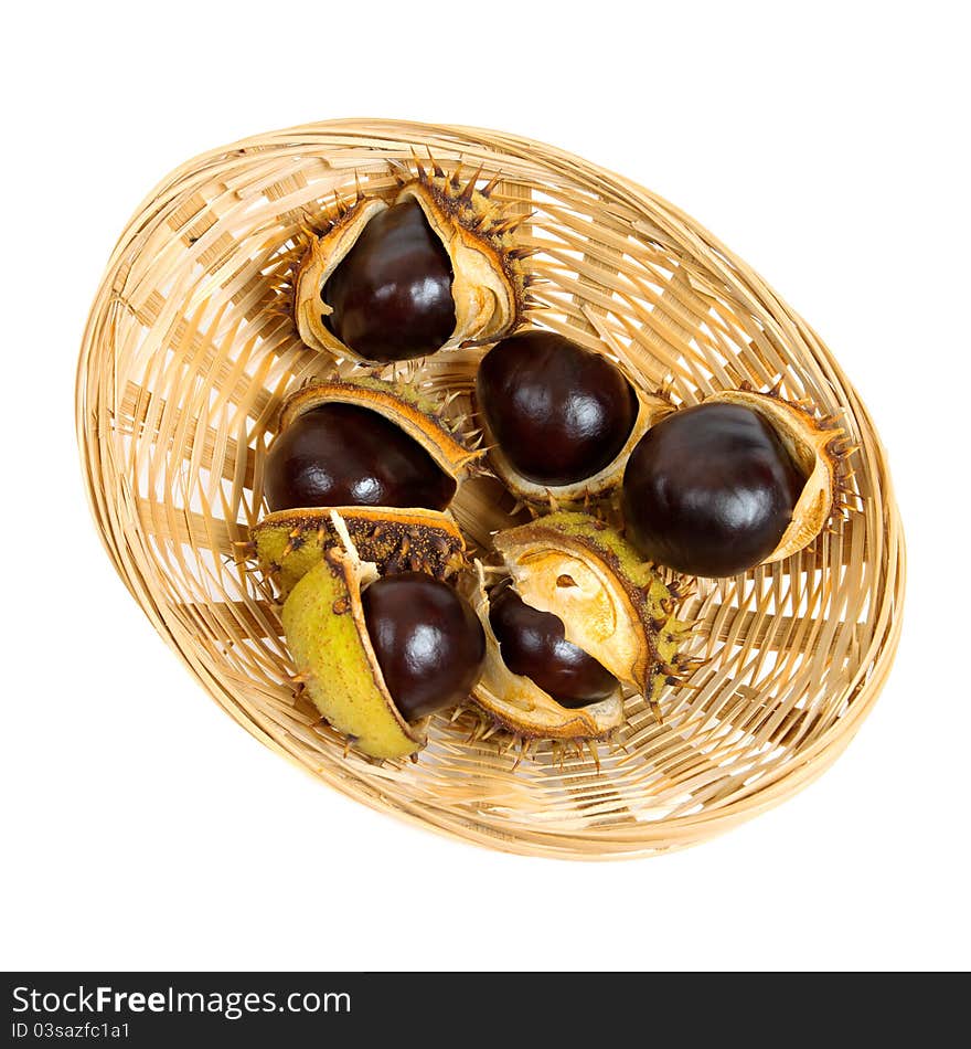 Basket with chestnuts