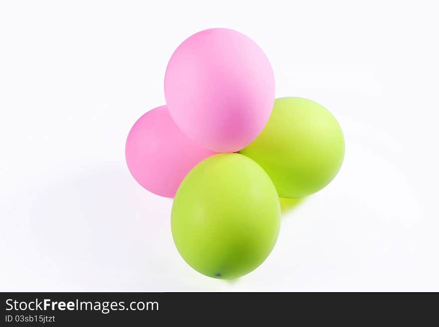 Colorful balloons on white background