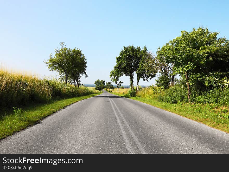 Picture of empty countryside road. Picture of empty countryside road