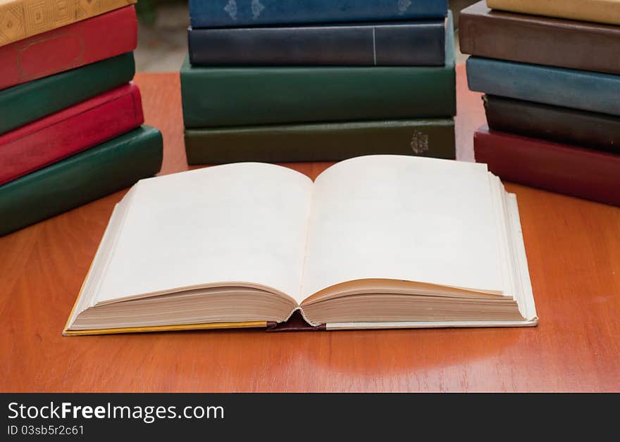 Old books on the table