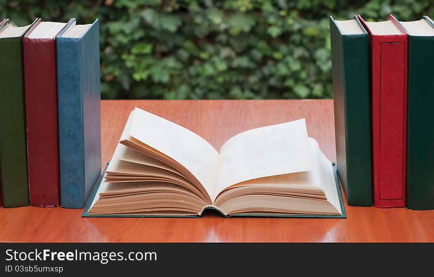 Old books on the table