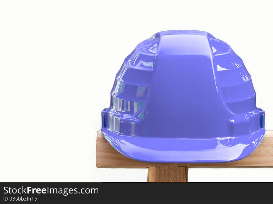 Blue builder helmet on background. Blue builder helmet on background