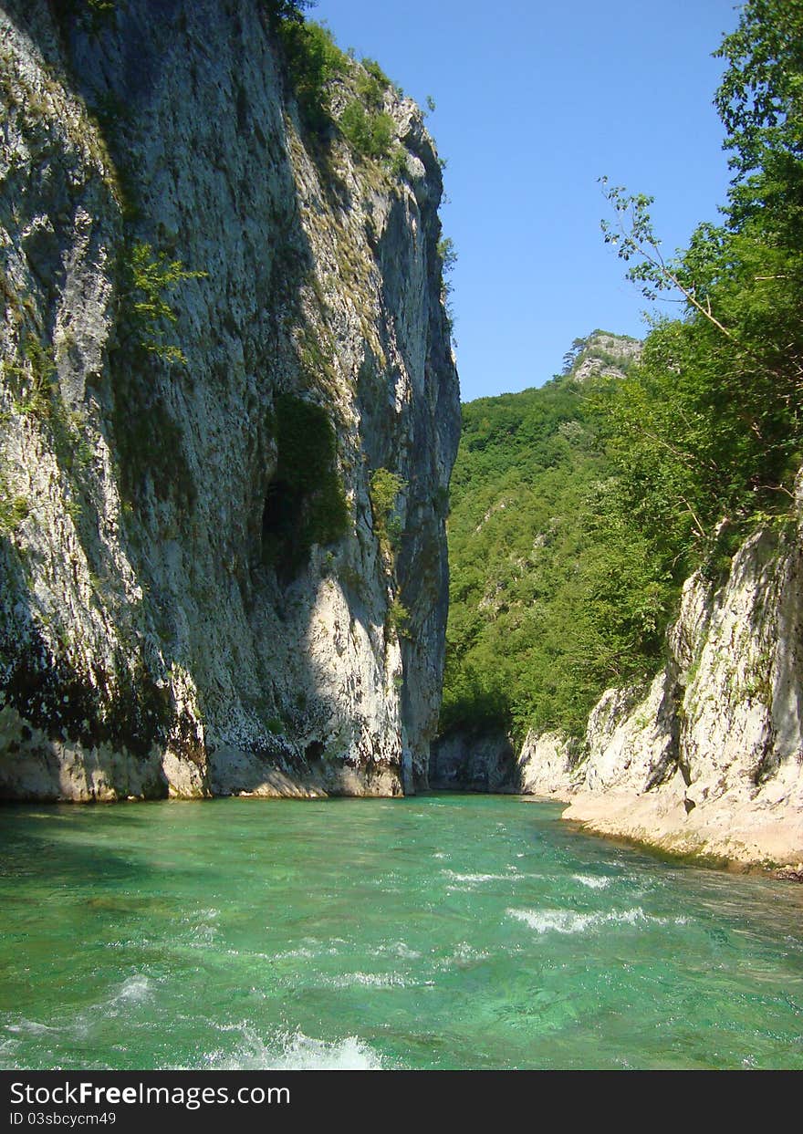 Detail of Neretva river canyon, Bosnia and Herzegovina