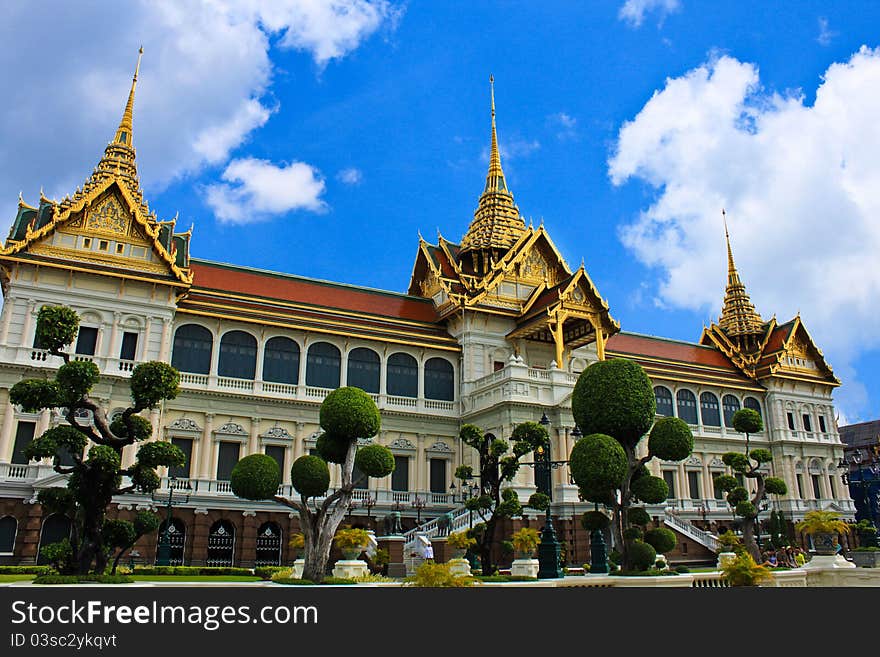 Royal palace in Watphrakrew of Thailand