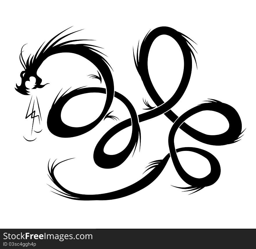 Dragon tattoo vector illustration