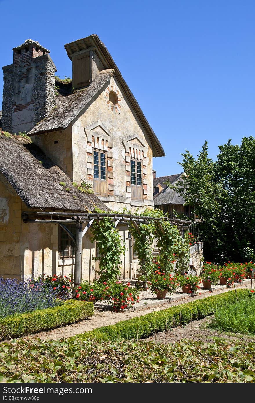 Old traditional house with beautiful garden from french countryside. Old traditional house with beautiful garden from french countryside