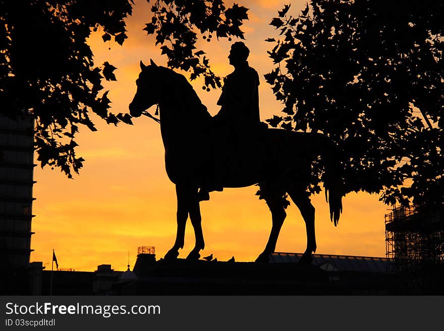 Silhouette of statue