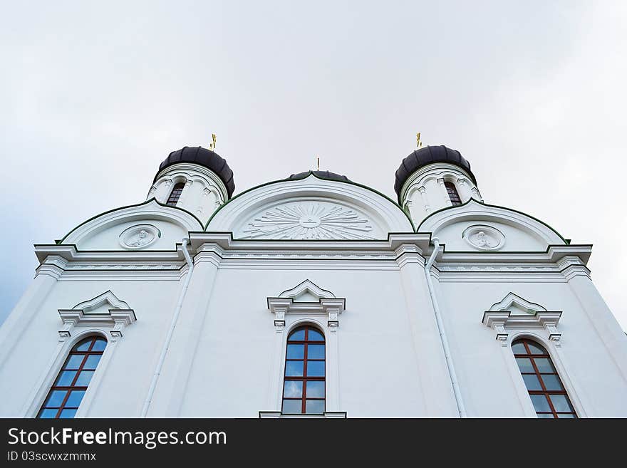 View of orthodox church in Pushkin, Russia . View of orthodox church in Pushkin, Russia .