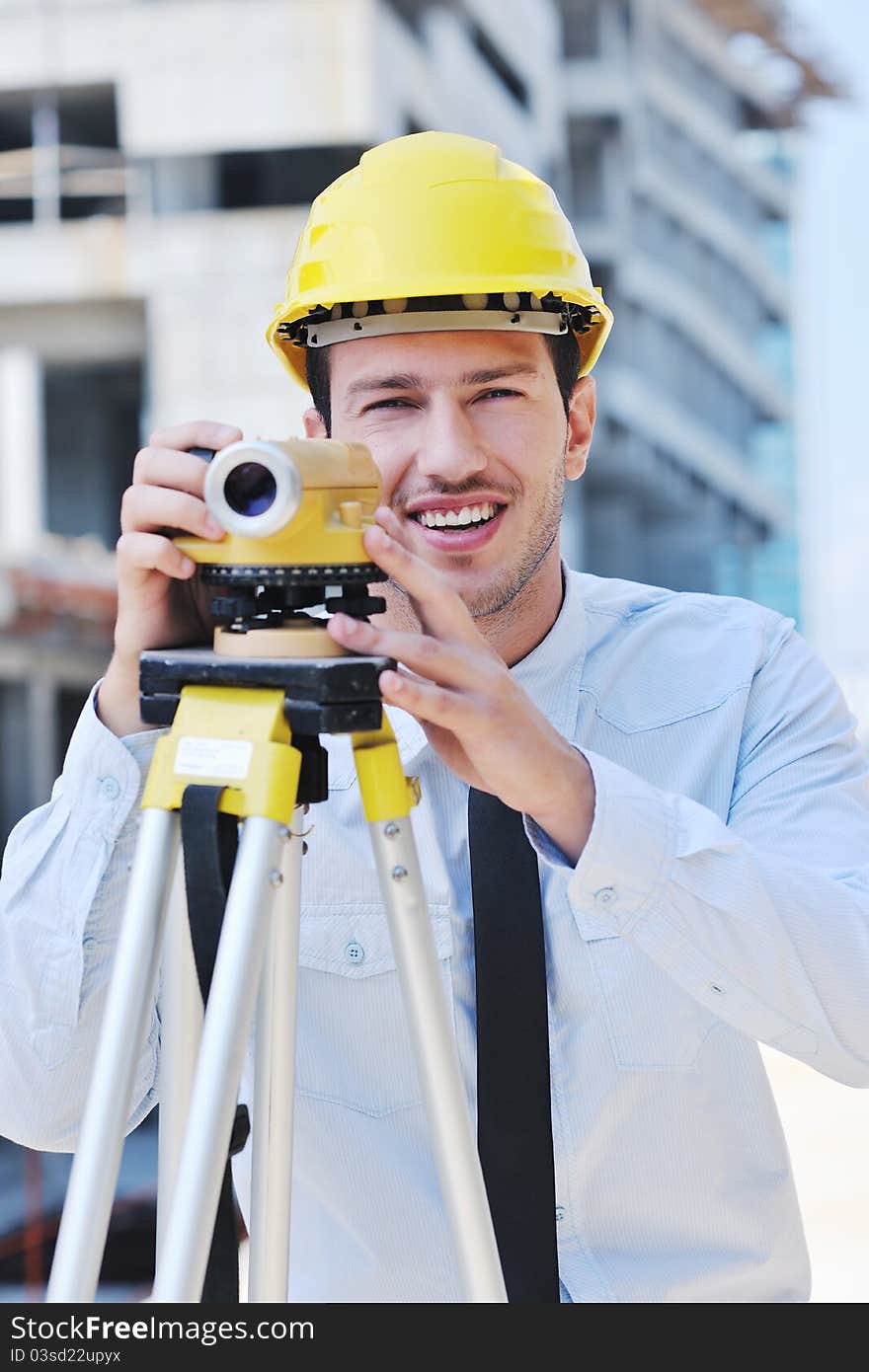 Architect on construction site