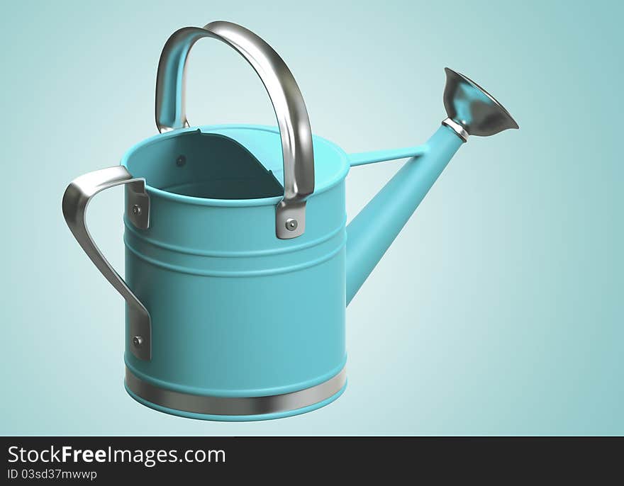 3D Watering can blue