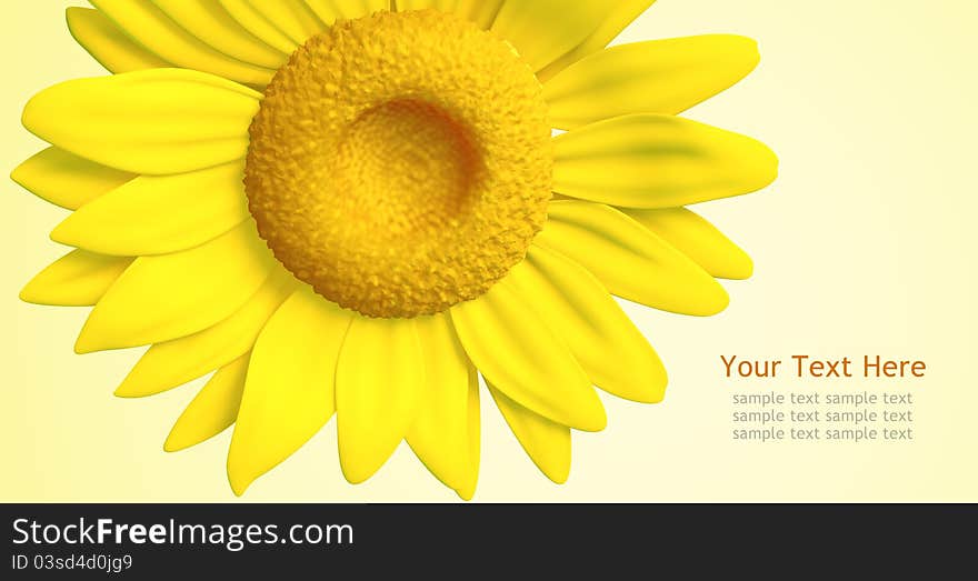 Background of sunflower Illustration model 3d, isolated. Background of sunflower Illustration model 3d, isolated