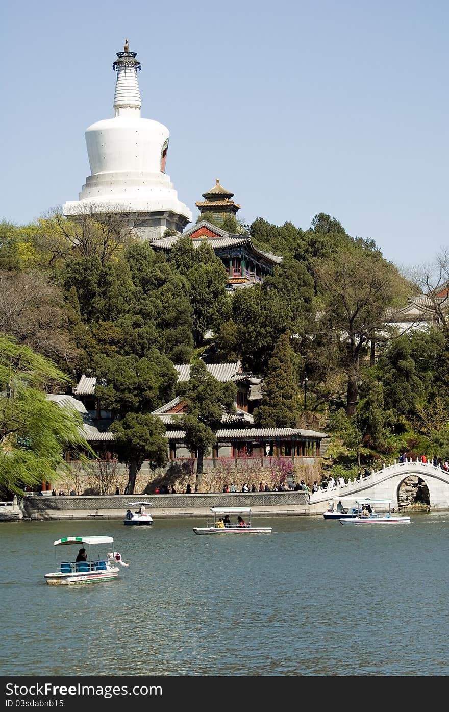 Ancient gardens in the modern city is Beijing cityscape.This is Beihai Park. Ancient gardens in the modern city is Beijing cityscape.This is Beihai Park.