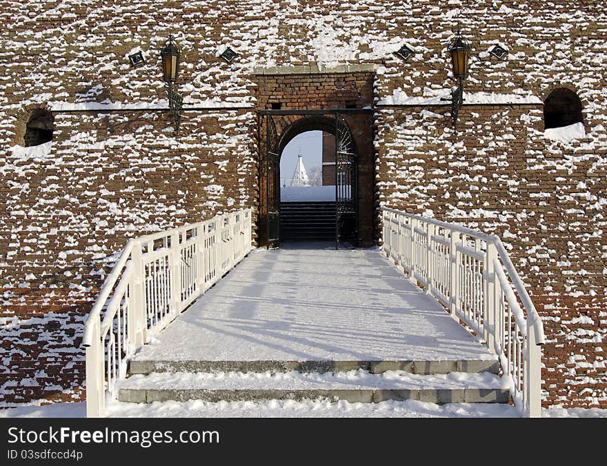 The gate and bridge at the Kolomna Kremlin, Russia. The gate and bridge at the Kolomna Kremlin, Russia