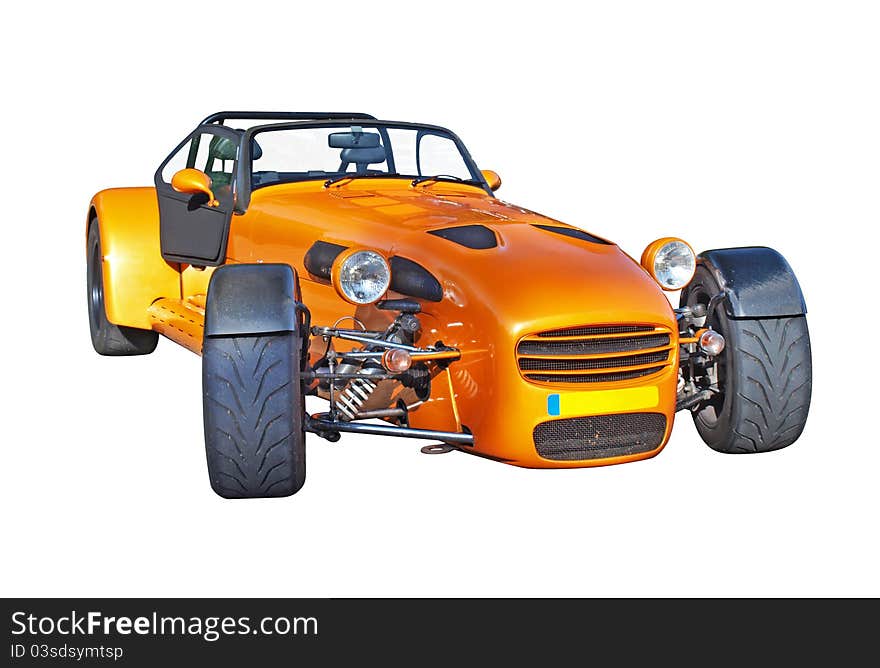 An Orange Donkervoort car made in Holland. An Orange Donkervoort car made in Holland