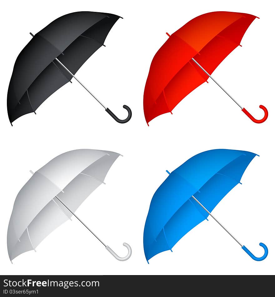 Set of 4 color umbrellas.