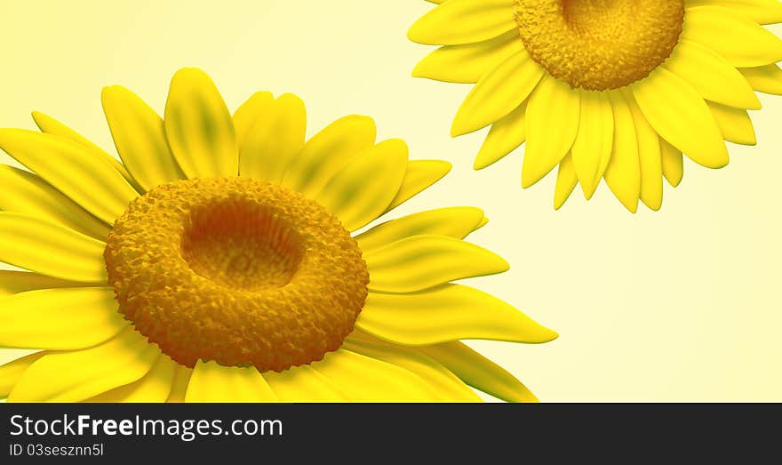 Background of sunflower illustration model 3d. Background of sunflower illustration model 3d