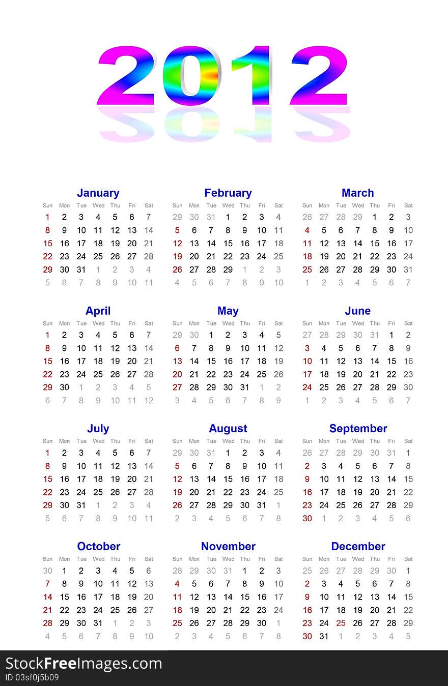 2012 calendar