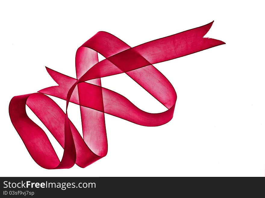 Red ribbon isolated on white