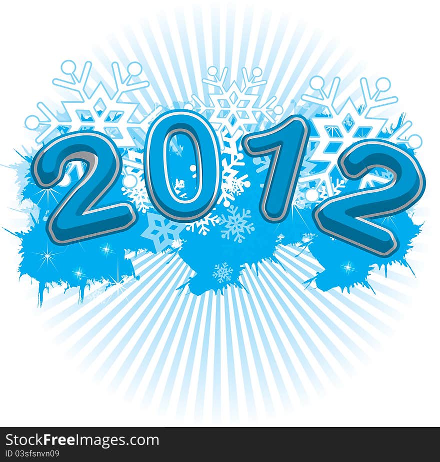 2012_year . Happy new year.illustration for print