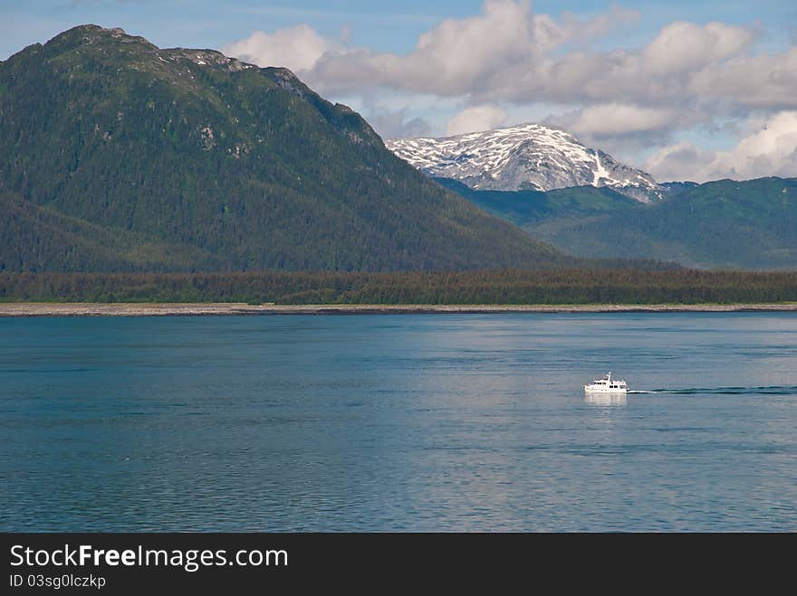 Sailing Boat With Mountains