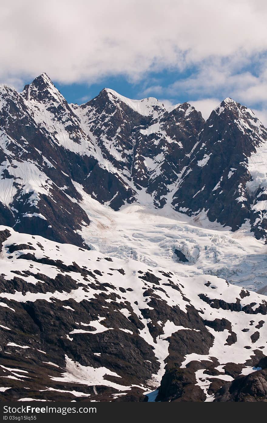 Closeup Of Mountain Peaks