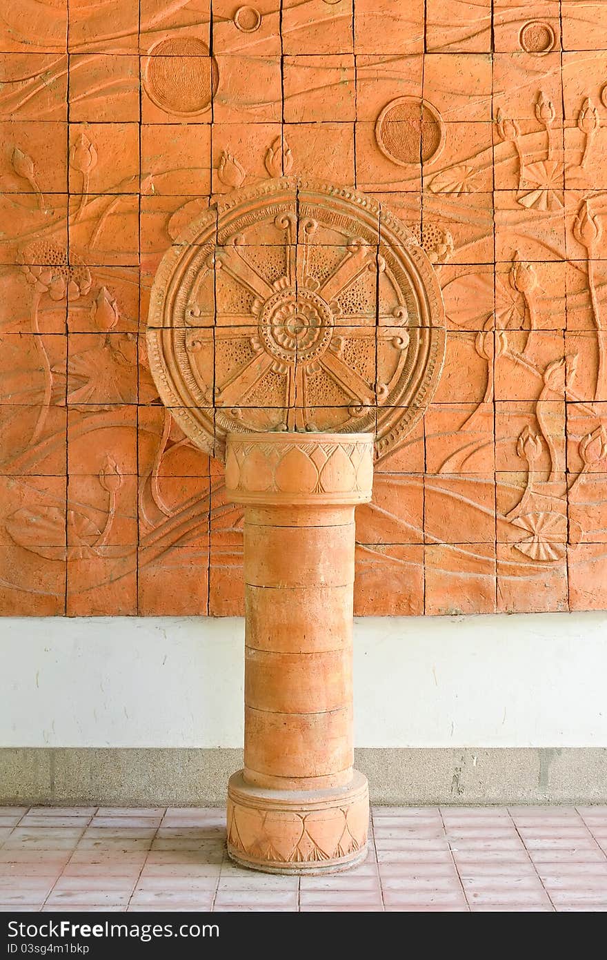 Rowel statue in the temple, Thailand