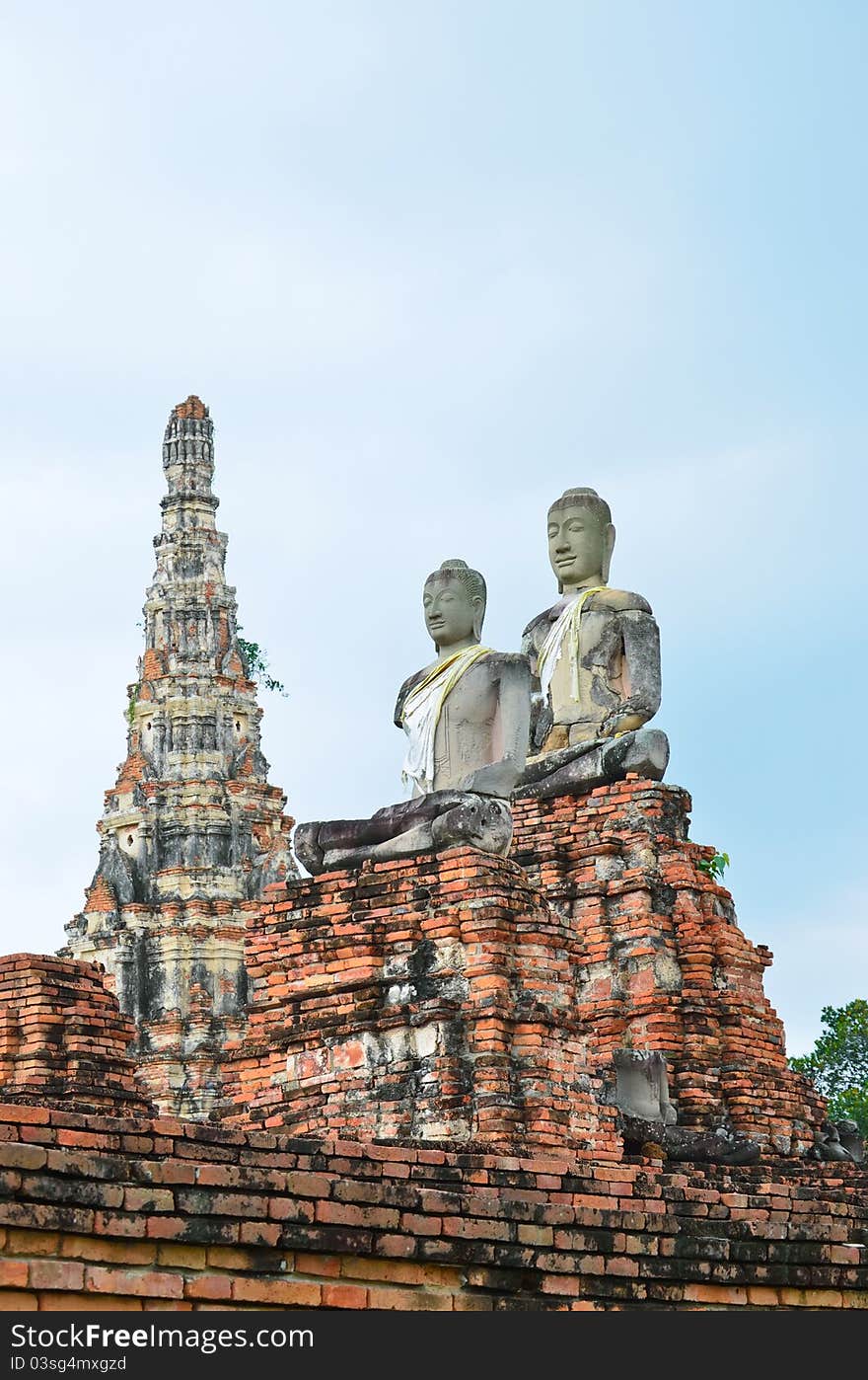 Buddha statue, Wat Chaiwatthanaram, Ayutthaya, Thailand