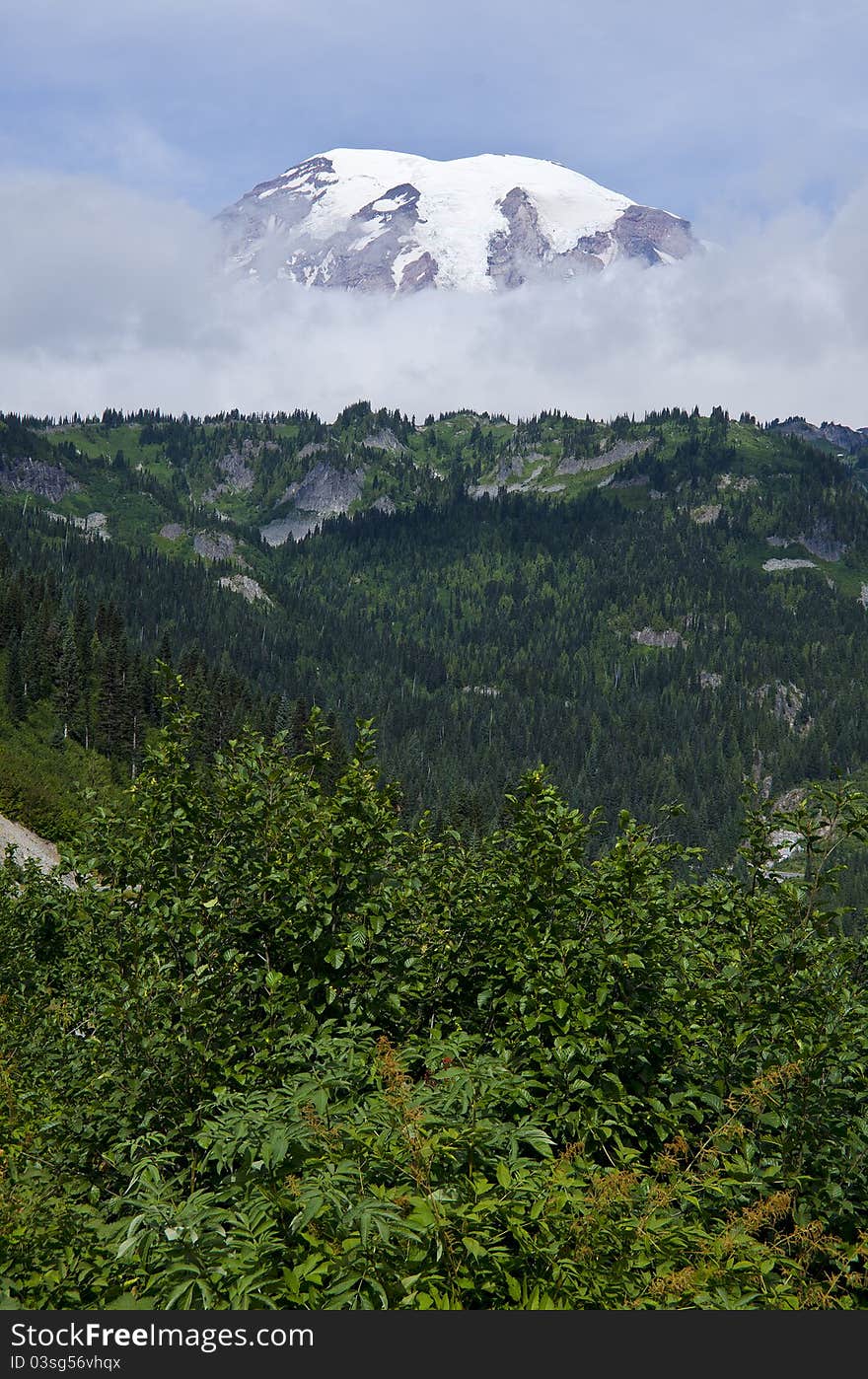 Mount Rainier Shrouded in Cloud