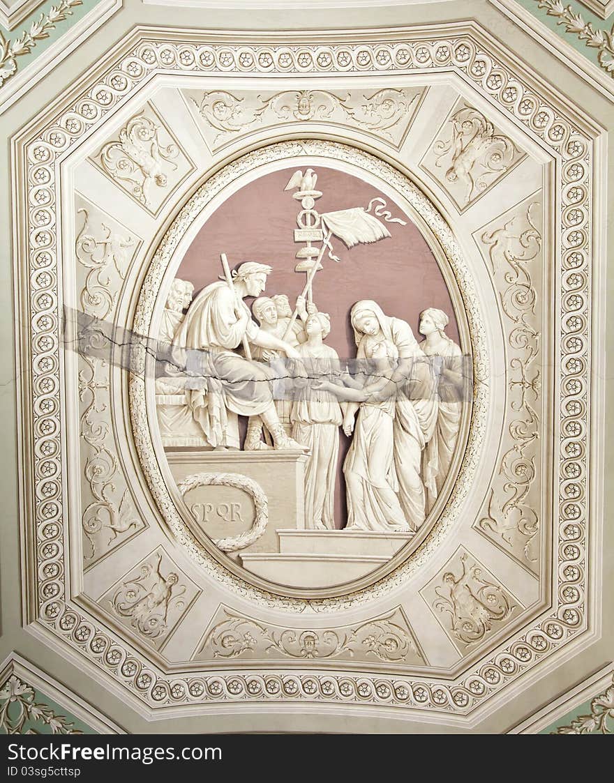 Vatican Museums, Rome, Italy: example of painting restoration technique