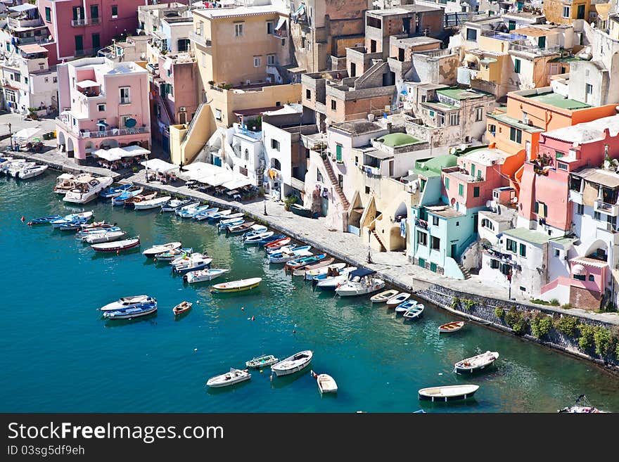 Panoramic view of Procida Isle, in Naples Gulf, Italy. Panoramic view of Procida Isle, in Naples Gulf, Italy