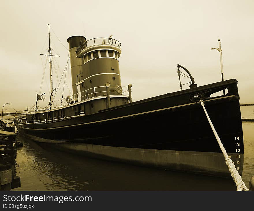 Old boat at pier