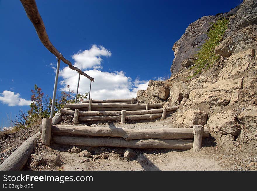 Steps up in the mountains